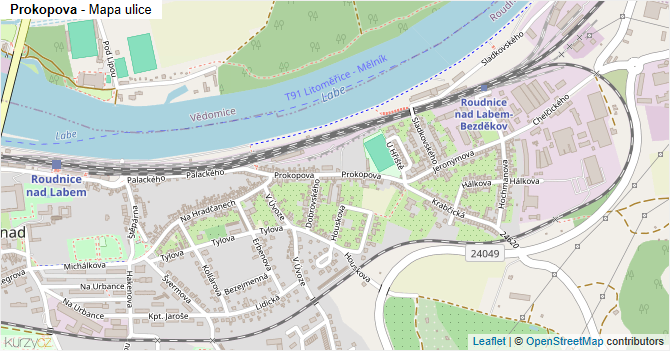 Prokopova - mapa ulice