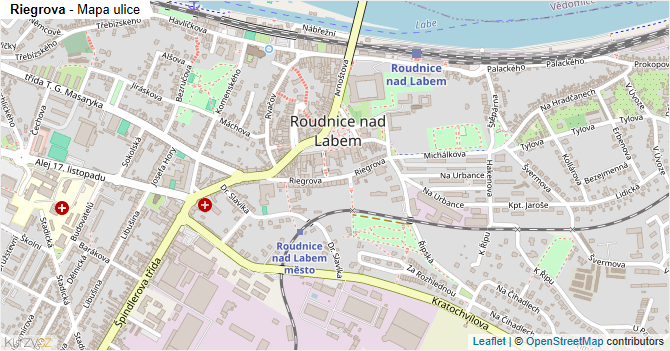 Riegrova - mapa ulice