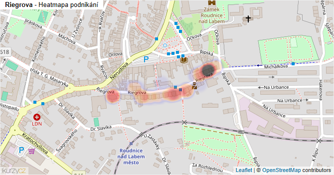 Riegrova - mapa podnikání