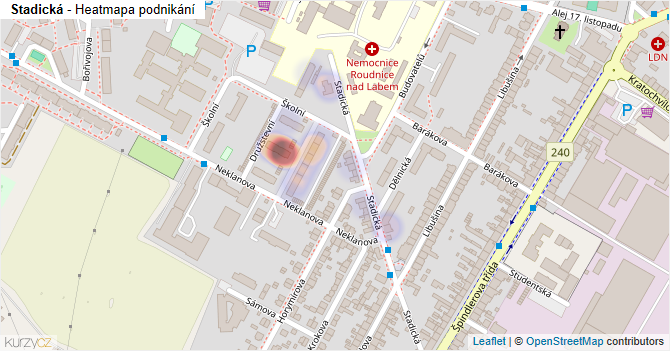 Stadická - mapa podnikání