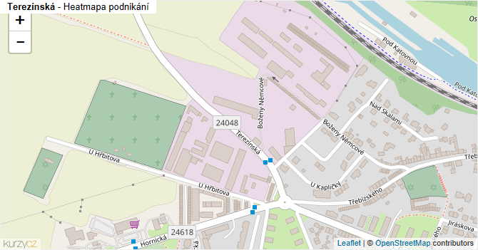 Terezínská - mapa podnikání