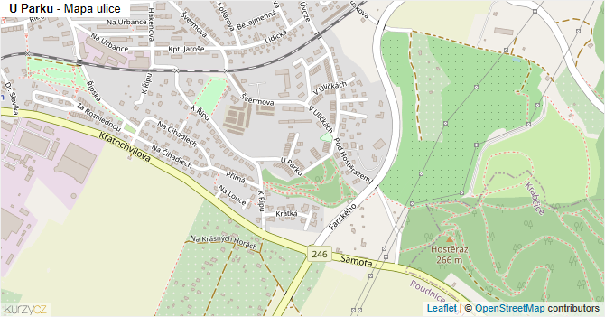 U Parku - mapa ulice