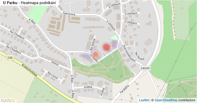 U Parku - mapa podnikání