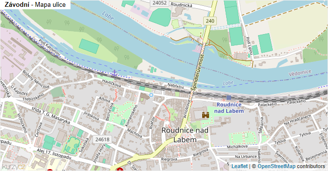 Závodní - mapa ulice