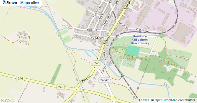 Žižkova - mapa ulice
