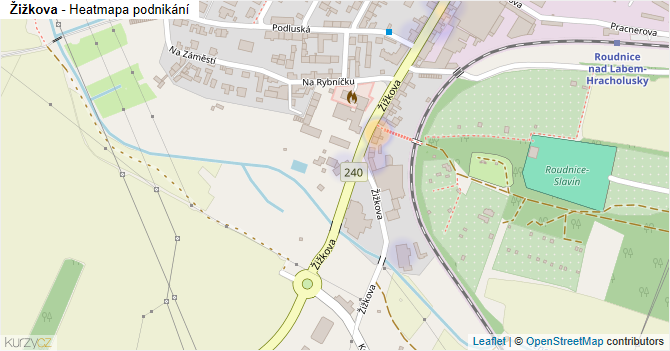 Žižkova - mapa podnikání