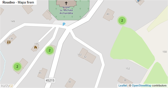 Roudno - mapa firem