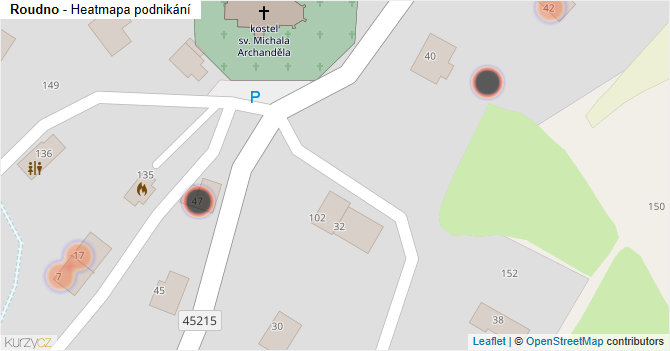 Roudno - mapa podnikání