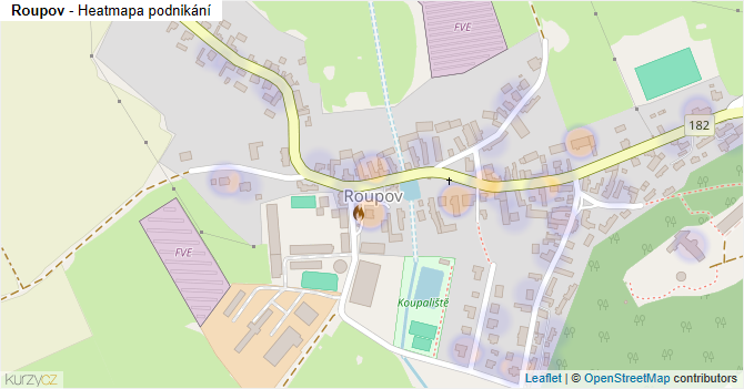 Roupov - mapa podnikání