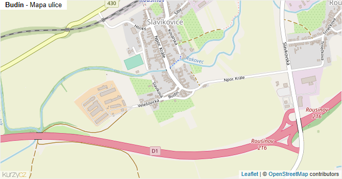 Budín - mapa ulice