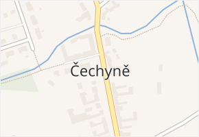Čechyně v obci Rousínov - mapa části obce