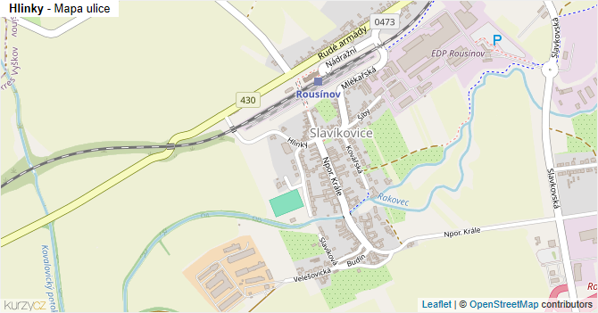 Hlinky - mapa ulice