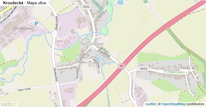 Kroužecká - mapa ulice