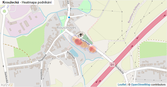 Kroužecká - mapa podnikání