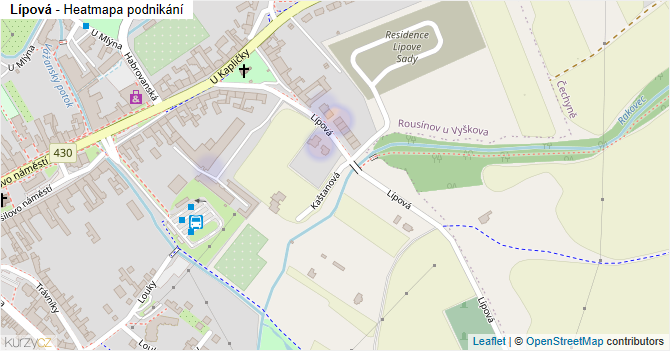 Lípová - mapa podnikání