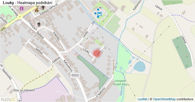 Louky - mapa podnikání