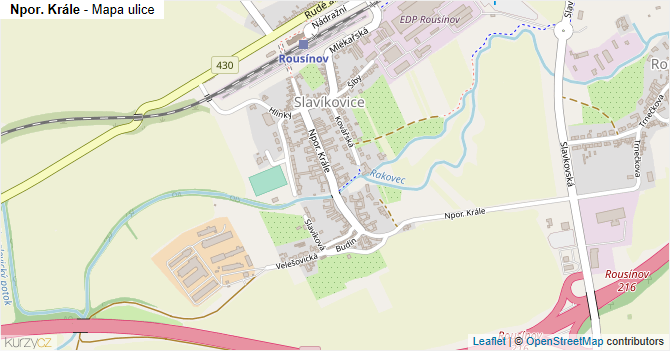 Npor. Krále - mapa ulice