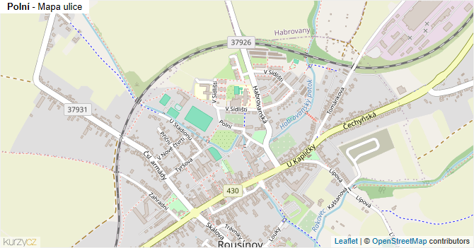Polní - mapa ulice