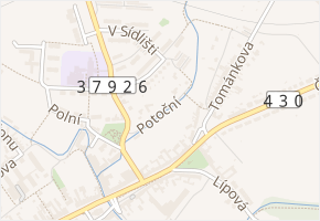 Potoční v obci Rousínov - mapa ulice