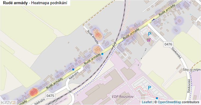 Rudé armády - mapa podnikání