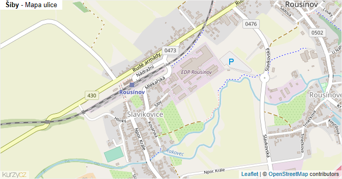 Šíby - mapa ulice