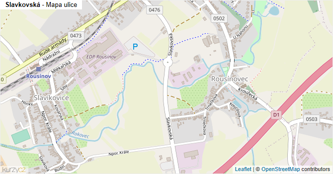 Slavkovská - mapa ulice