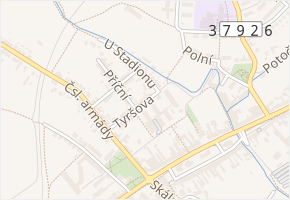 Tyršova v obci Rousínov - mapa ulice