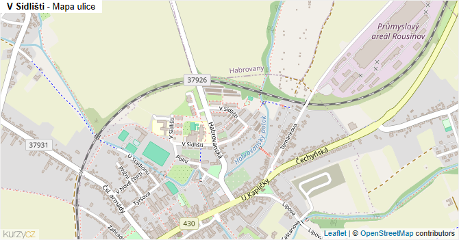V Sídlišti - mapa ulice