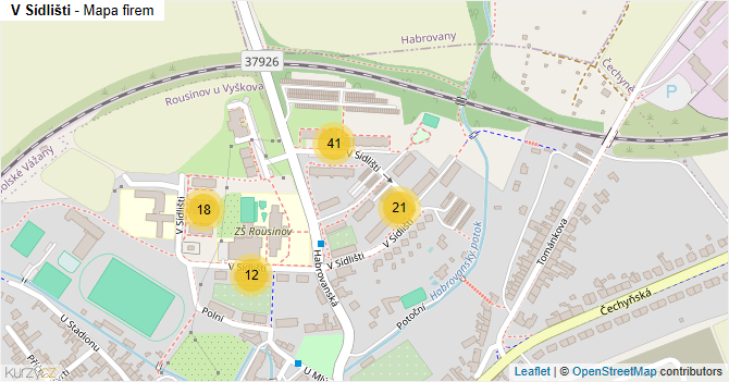 V Sídlišti - mapa firem