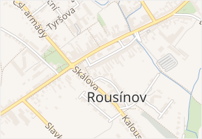 V uličkách v obci Rousínov - mapa ulice