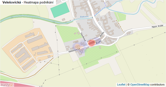 Velešovická - mapa podnikání