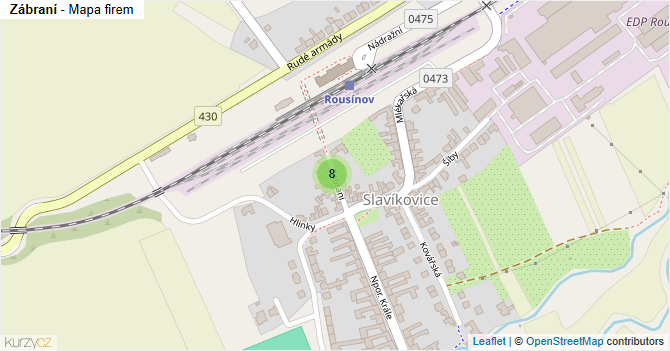 Zábraní - mapa firem