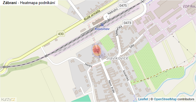 Zábraní - mapa podnikání