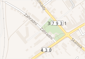 Zahradní v obci Rousínov - mapa ulice