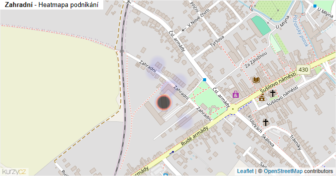 Zahradní - mapa podnikání