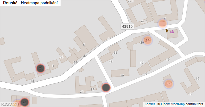 Rouské - mapa podnikání