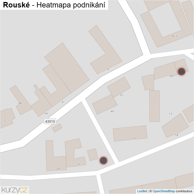 Mapa Rouské - Firmy v obci.