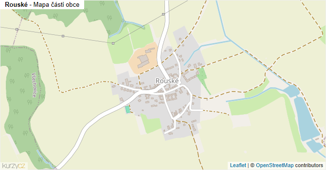 Rouské - mapa části obce
