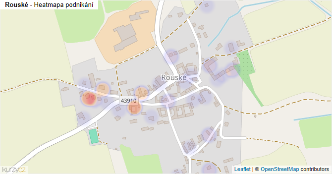 Rouské - mapa podnikání