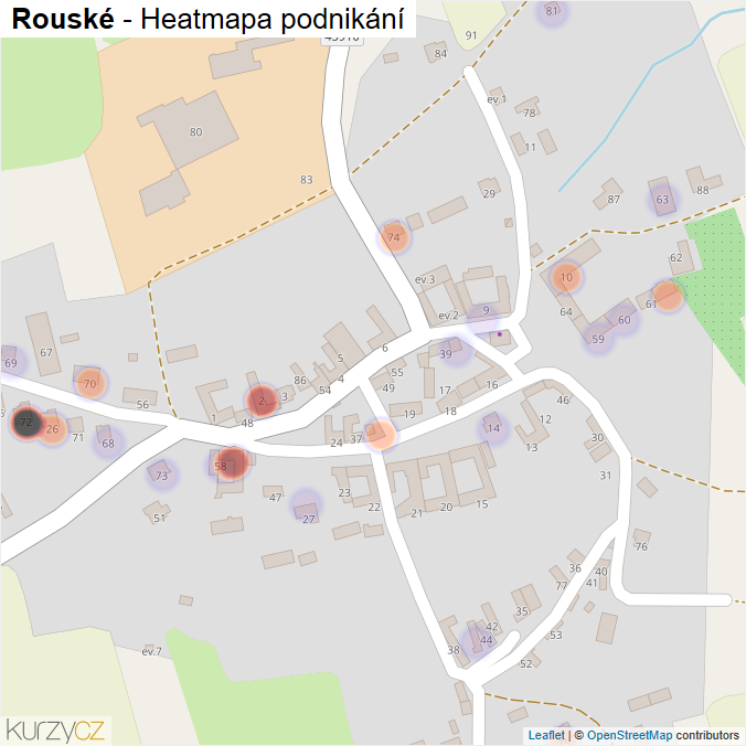 Mapa Rouské - Firmy v části obce.