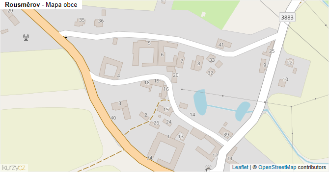Rousměrov - mapa obce