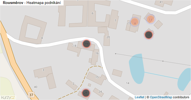 Rousměrov - mapa podnikání