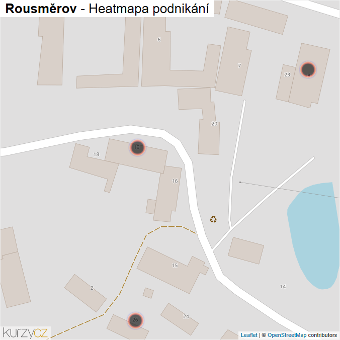 Mapa Rousměrov - Firmy v obci.