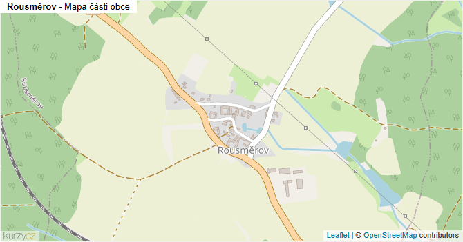 Rousměrov - mapa části obce