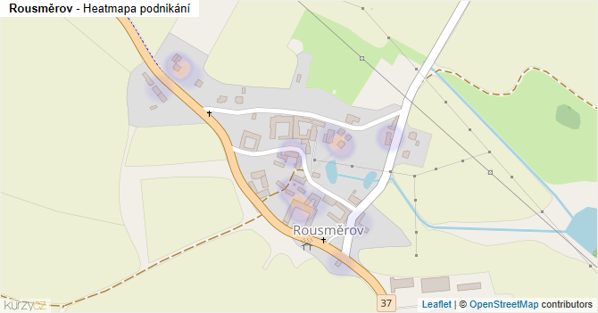 Rousměrov - mapa podnikání