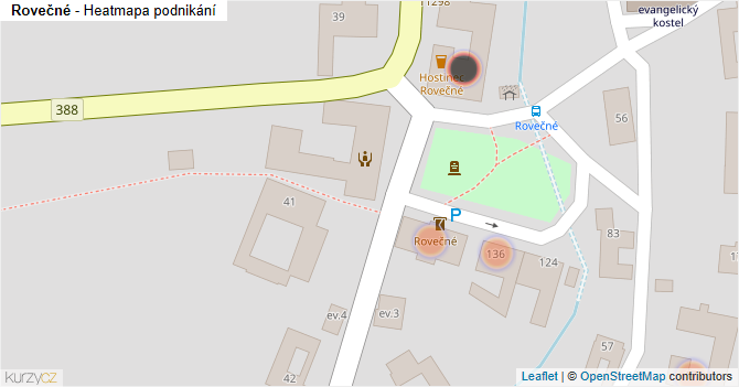 Rovečné - mapa podnikání
