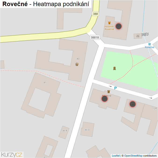 Mapa Rovečné - Firmy v obci.