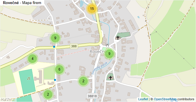 Rovečné - mapa firem