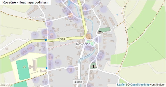Rovečné - mapa podnikání
