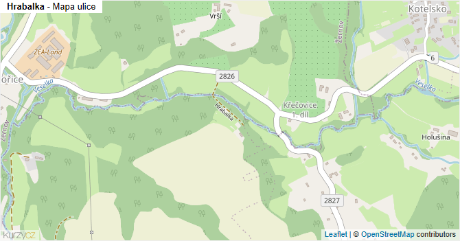 Hrabalka - mapa ulice